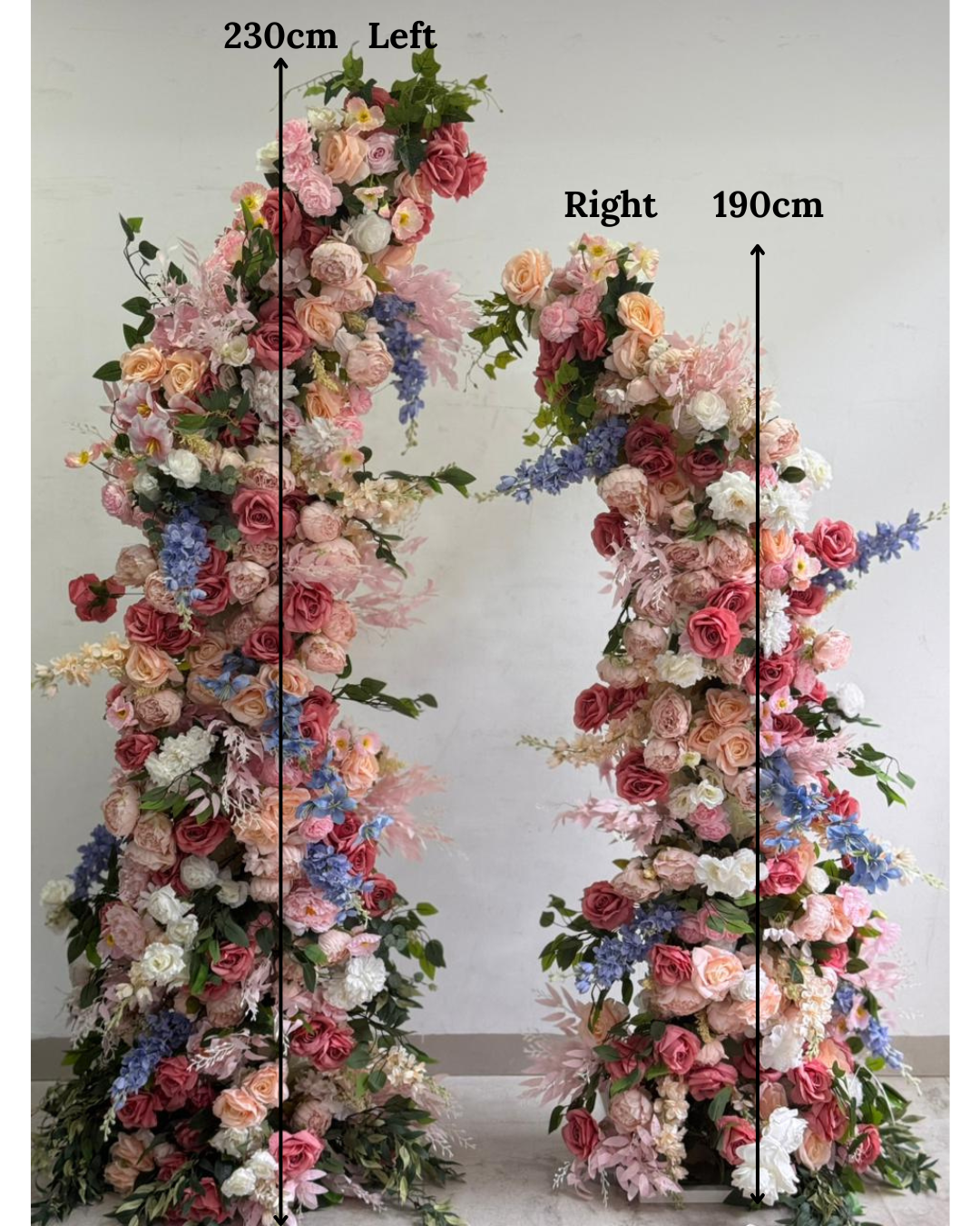 Multicolour Artificial Flower Floral Arch with Stand for Rent