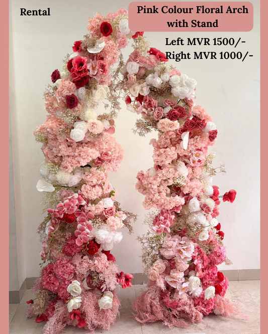 Pink Colour Floral Arch with Stand for Rent