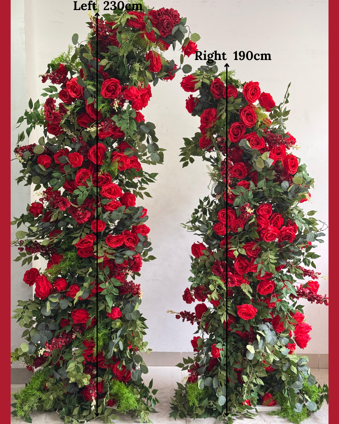 Red Color Floral Arch with Stand for Rent