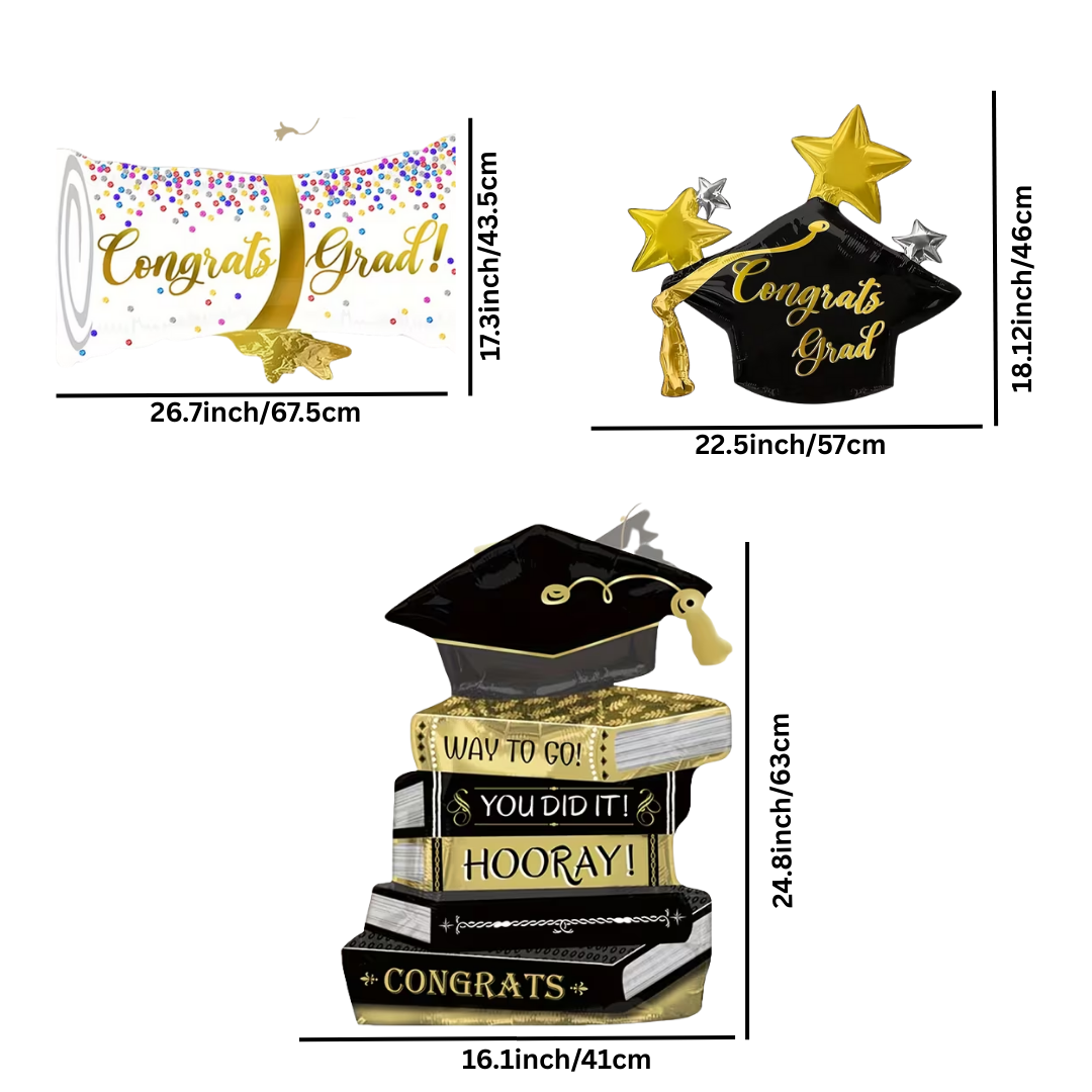 3pcs Graduation Set Foil Balloon