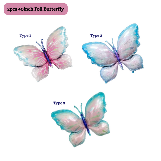 2pcs 40inch Foil Butterfly Balloon