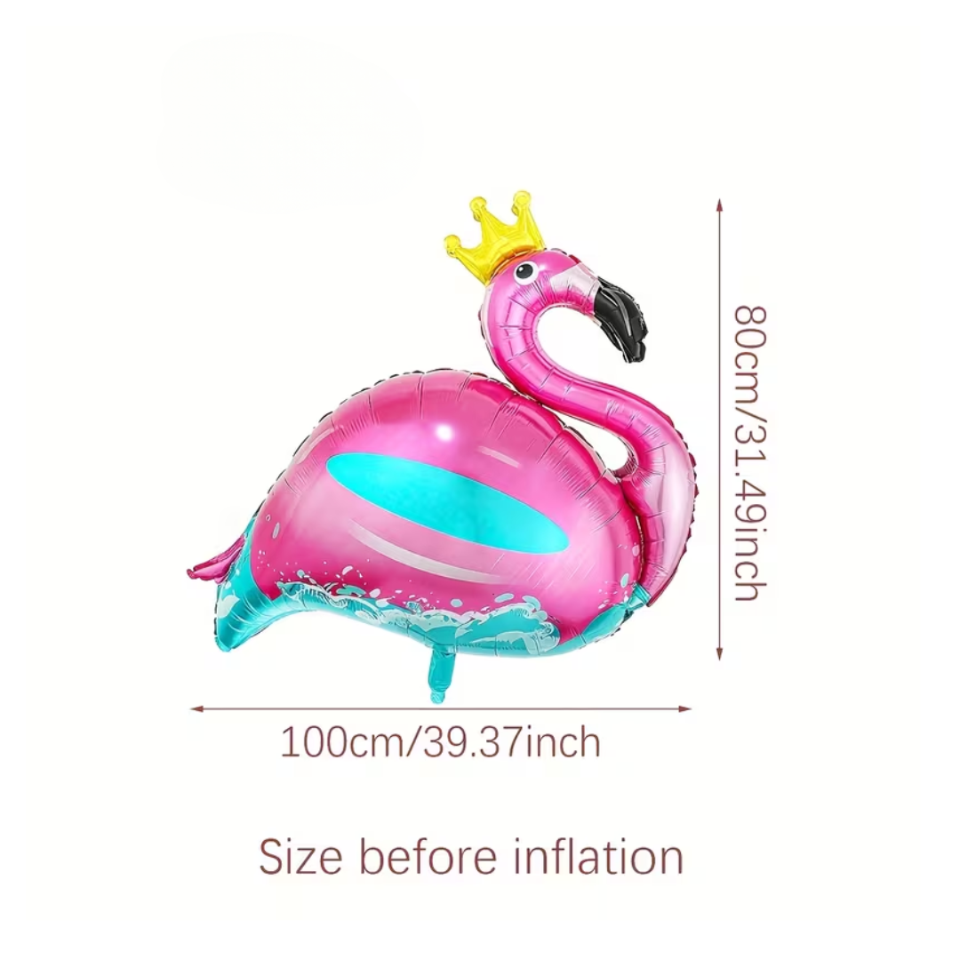 1pcs Crowned Flamingo Foil Balloons