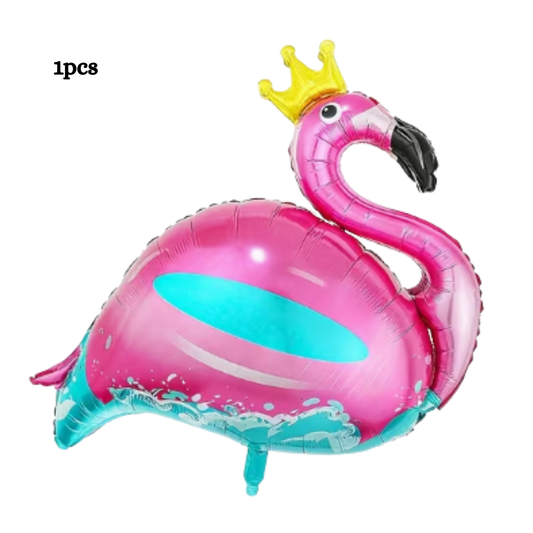 1pcs Crowned Flamingo Foil Balloons