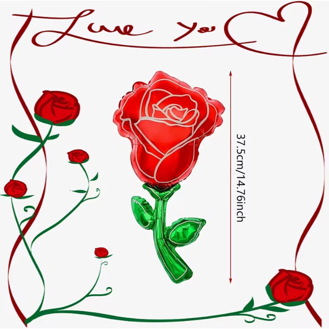1pcs 10inch Red Rose Foil Balloon