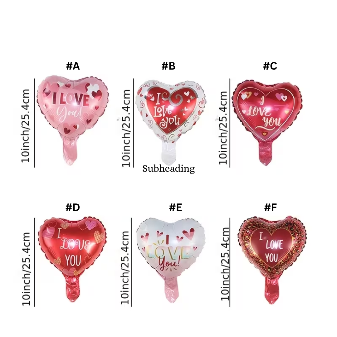 1pcs 10inch I LOVE YOU Heart foil Balloon