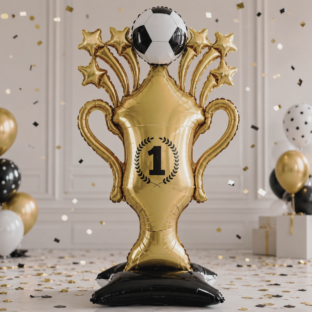 1pcs Large Standing Football Trophy Foil Balloon