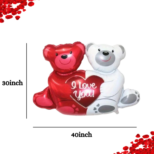 I love you Red and White Bear Foil Balloon
