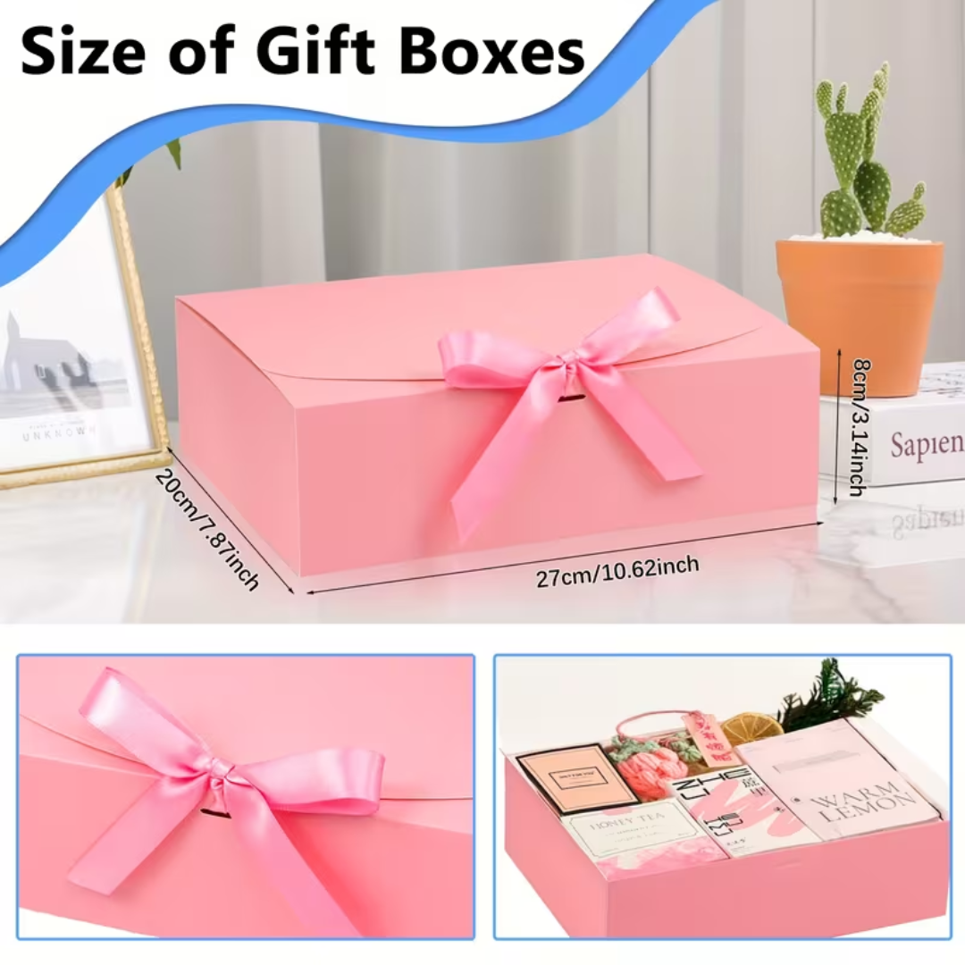 1pcs Pink Gift Box with Ribbon