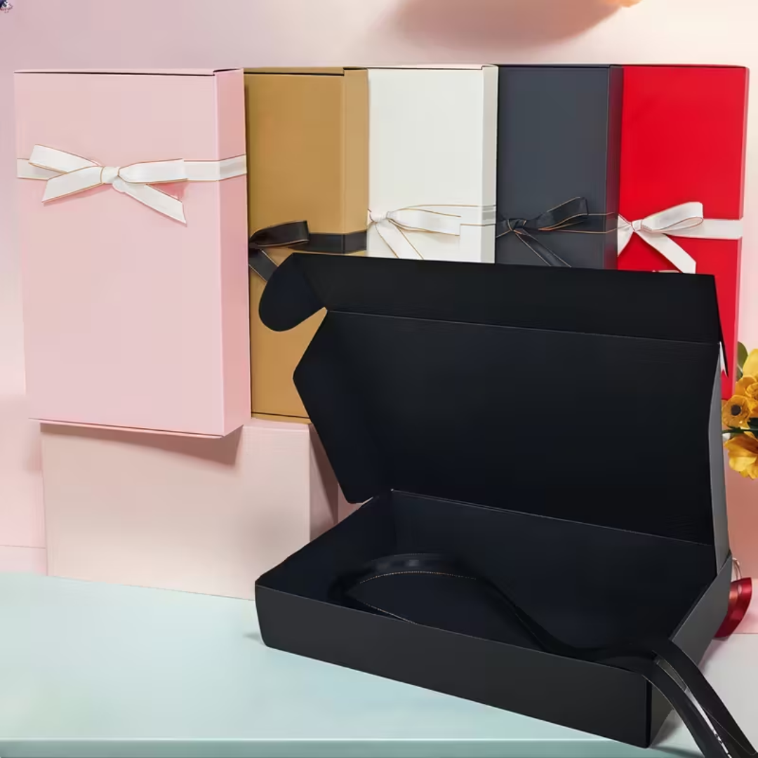 1pcs Black Gift Box with Ribbon Bow