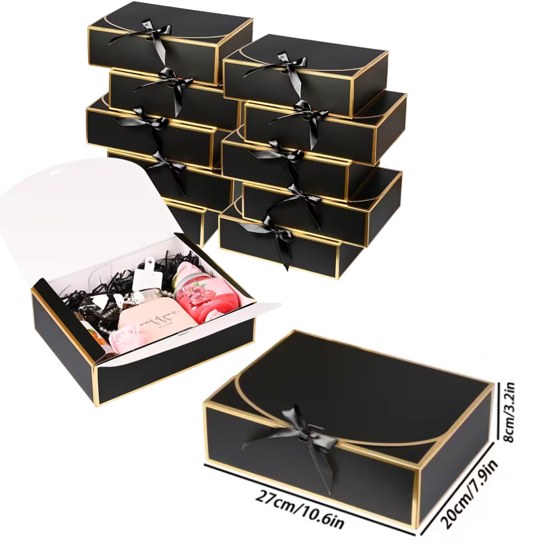 1pcs Black And Golden Gift Box (27 x 20 x 8cm)
