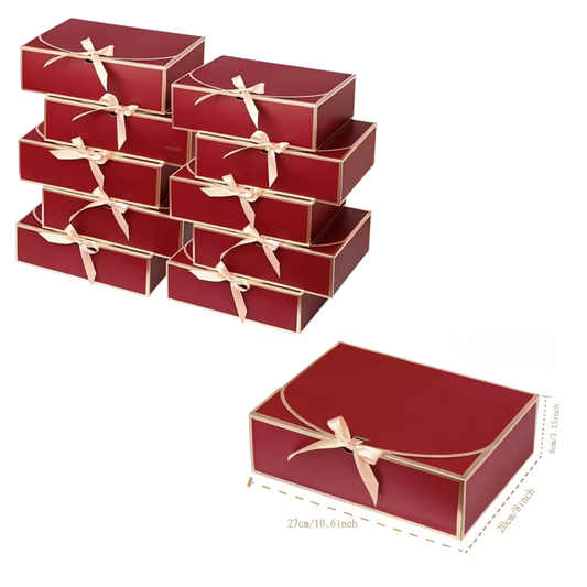 1pcs Red And Golden Gift Box (27 x 20 x 8cm)