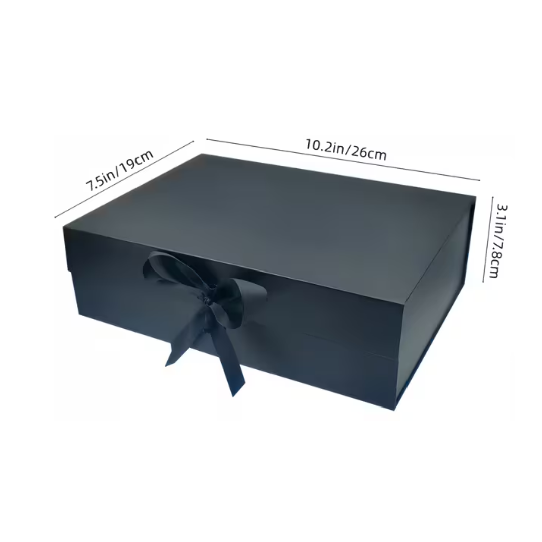 Gift Box Featuring Magnetic Closures and Ribbons