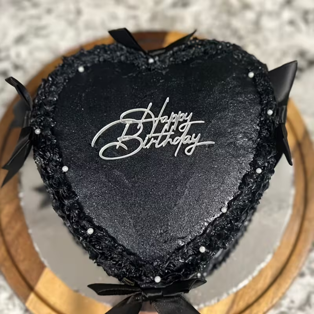 1pcs Silver Happy Birthday Cake Topper