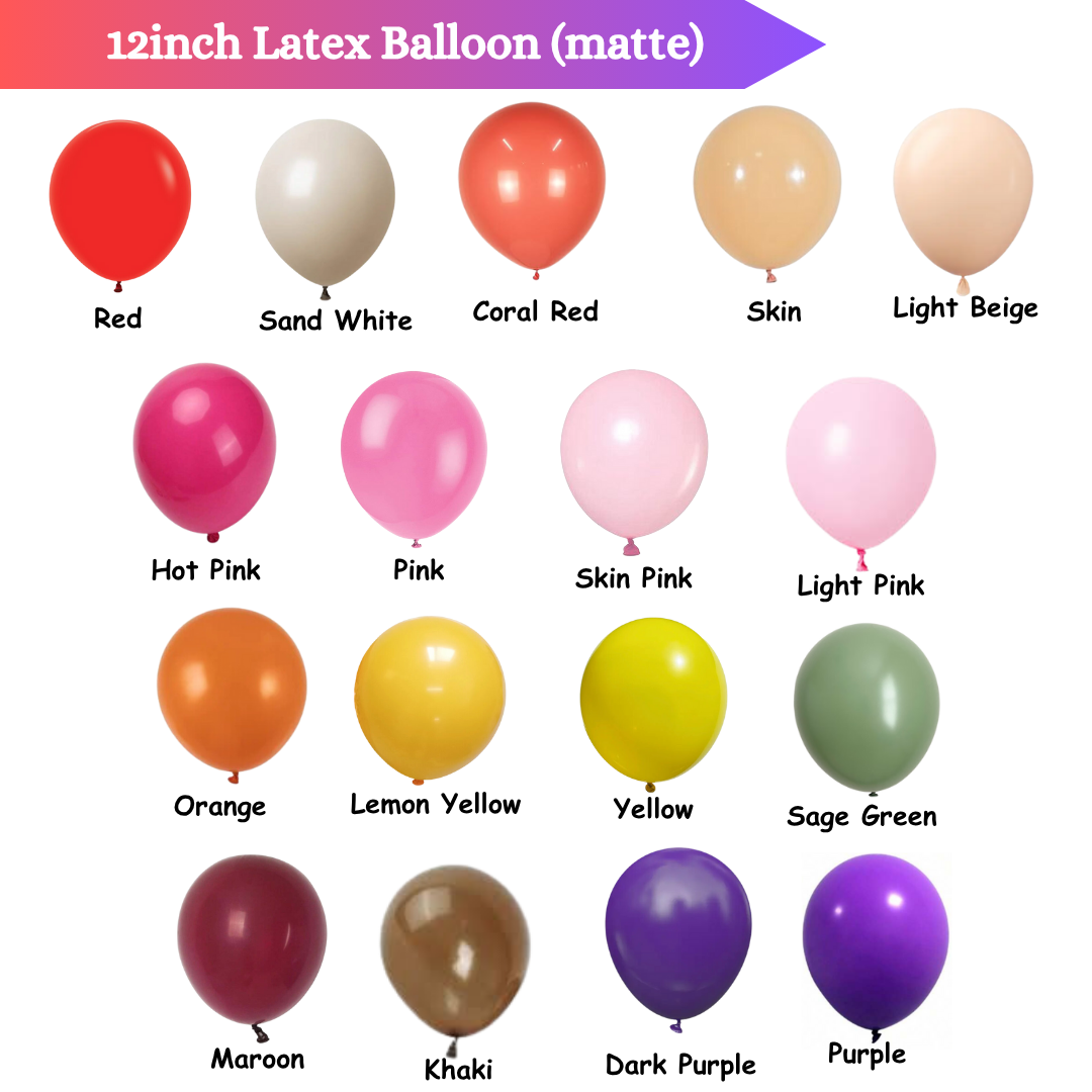 12inch matte Latex Balloon