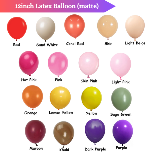 12inch matte Latex Balloon