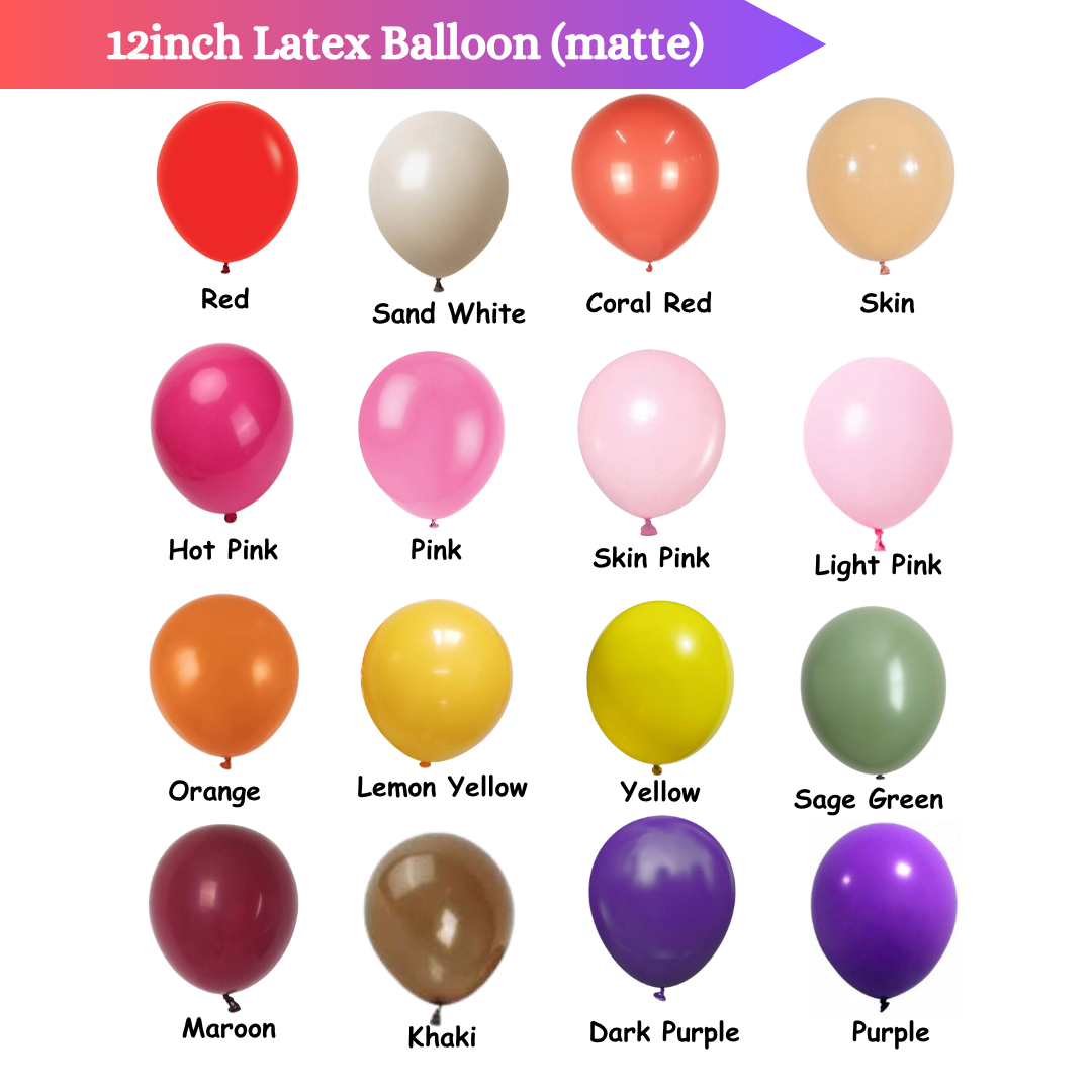 12inch matte Latex Balloon