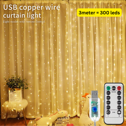 3M Curtain String Light, USD Powered Fairy Lights