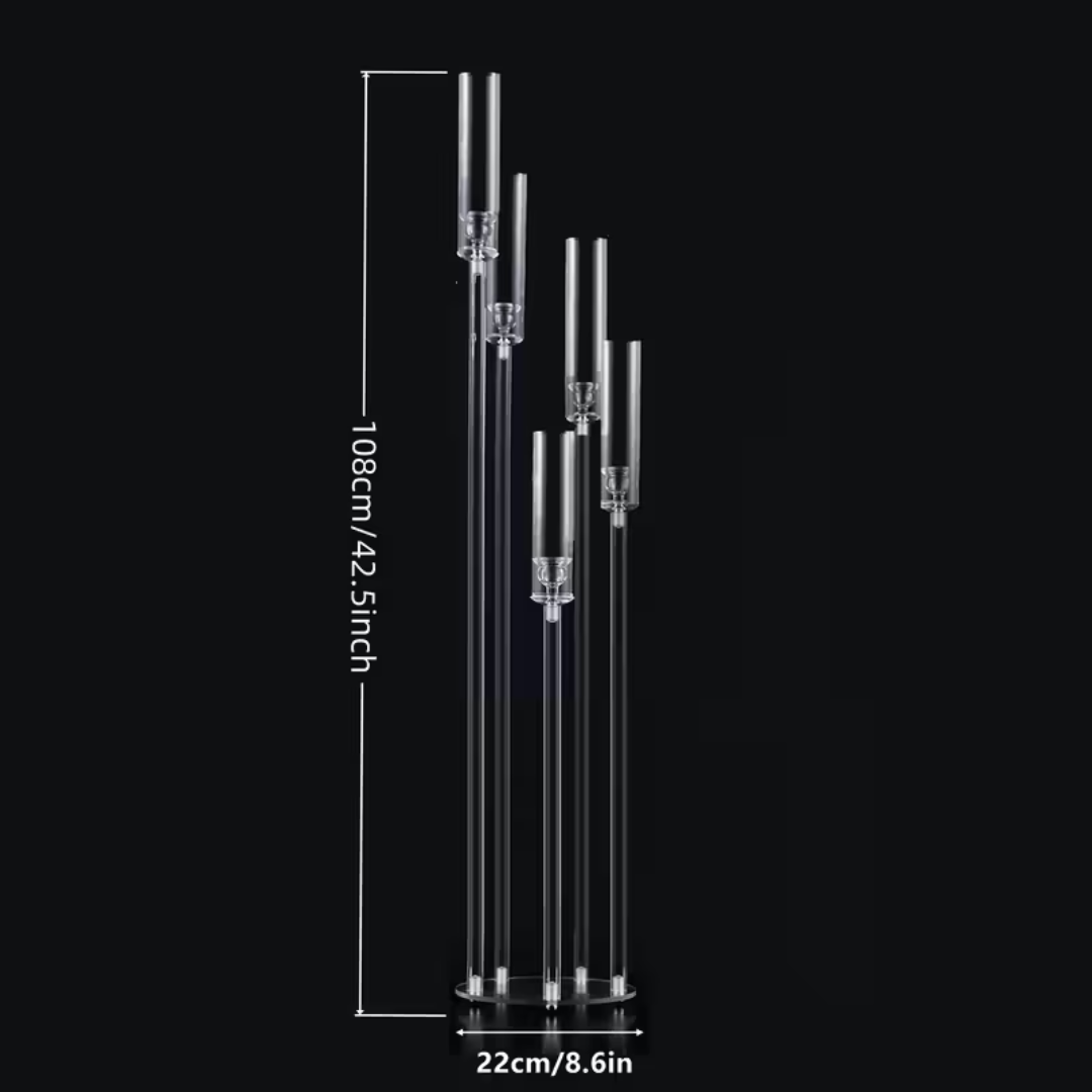 5-Arm Clear Floor Standing Acrylic Candle Holder Stand ONLY for Battery Candle (not included) for rent