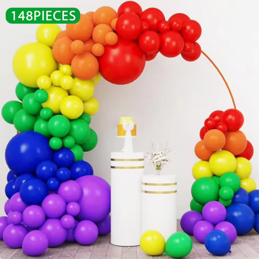 148pcs Rainbow Balloons Decorations Kit