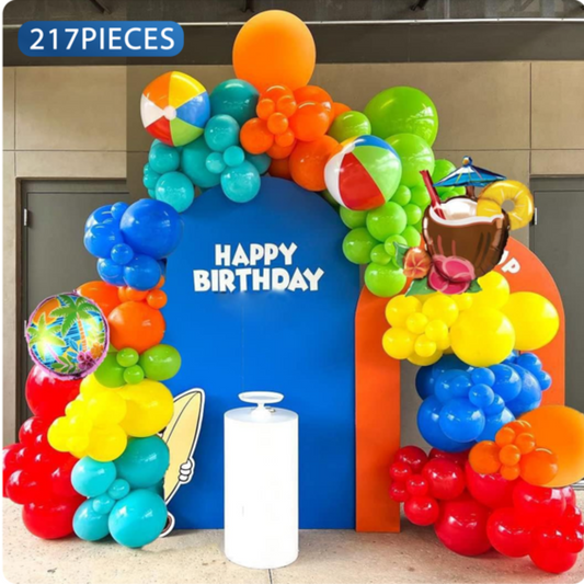 217pcs Summer Pool Beach Balloon Decorations Kit