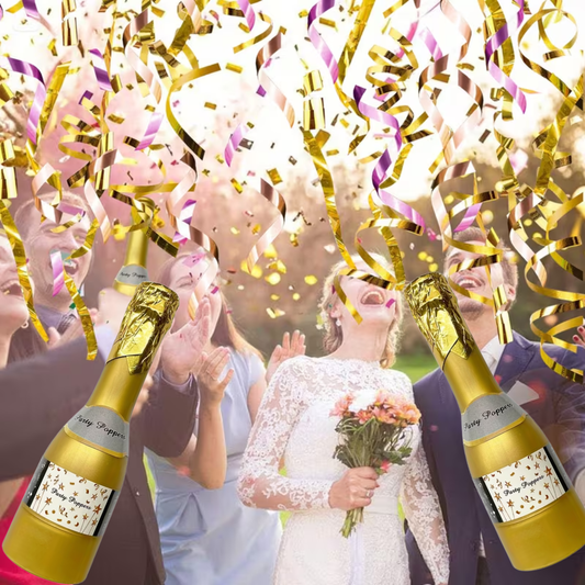 Mini Champagne Bottle Confetti Poppers