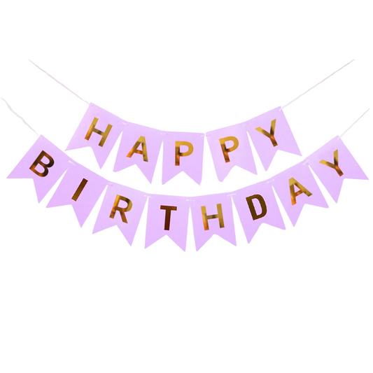 Light Purple Happy Birthday Paper Banner