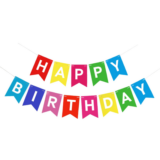 Mixed Happy Birthday Paper Banner