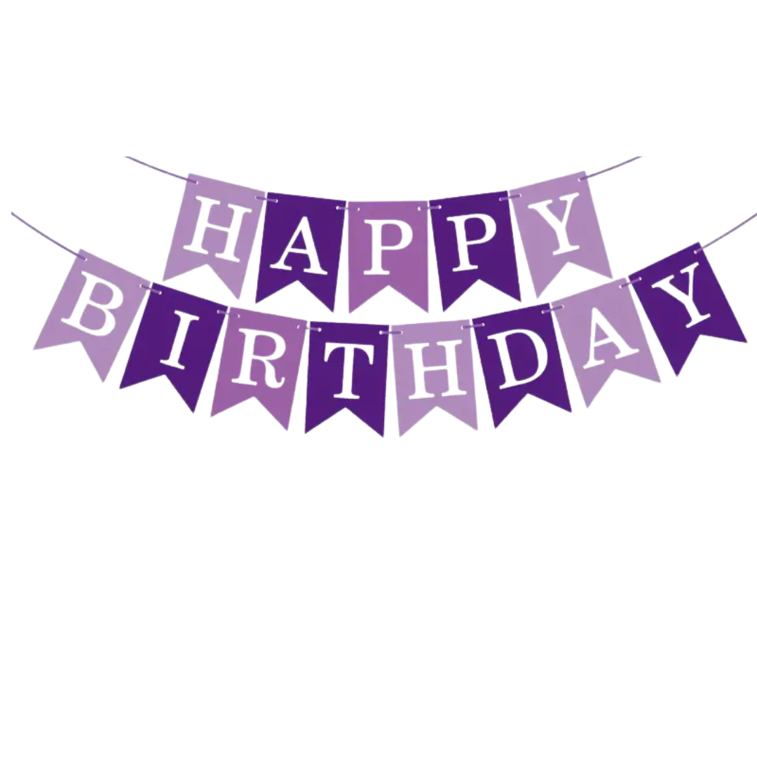 Light Purple Triple-toned Happy Birthday Paper Banner