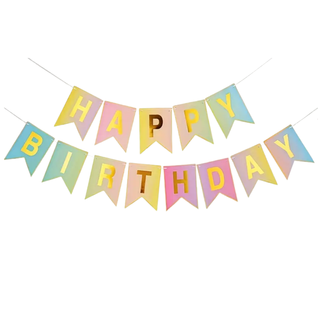 Rainbow Happy Birthday Paper Banner