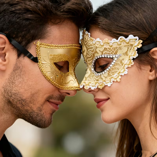2pcs Couple Half-Face Party Masks