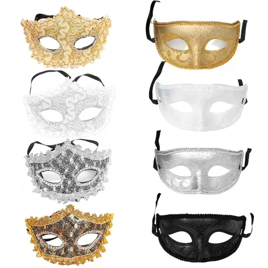 2pcs Couple Half-Face Party Masks