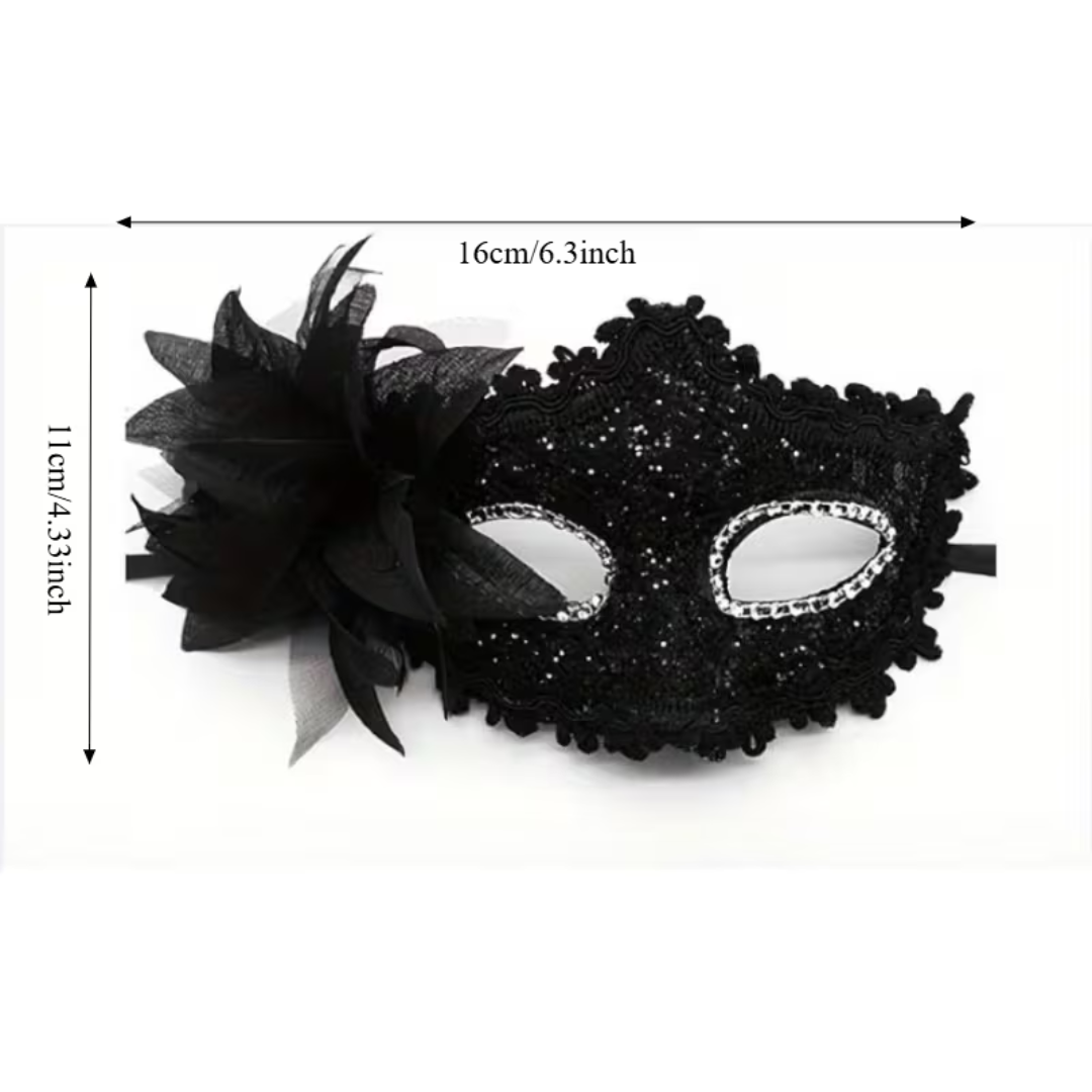 black Venetian-style masquerade eye mask