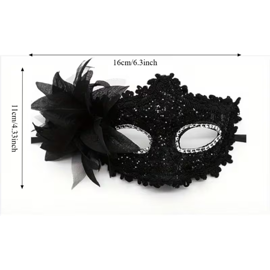 black Venetian-style masquerade eye mask