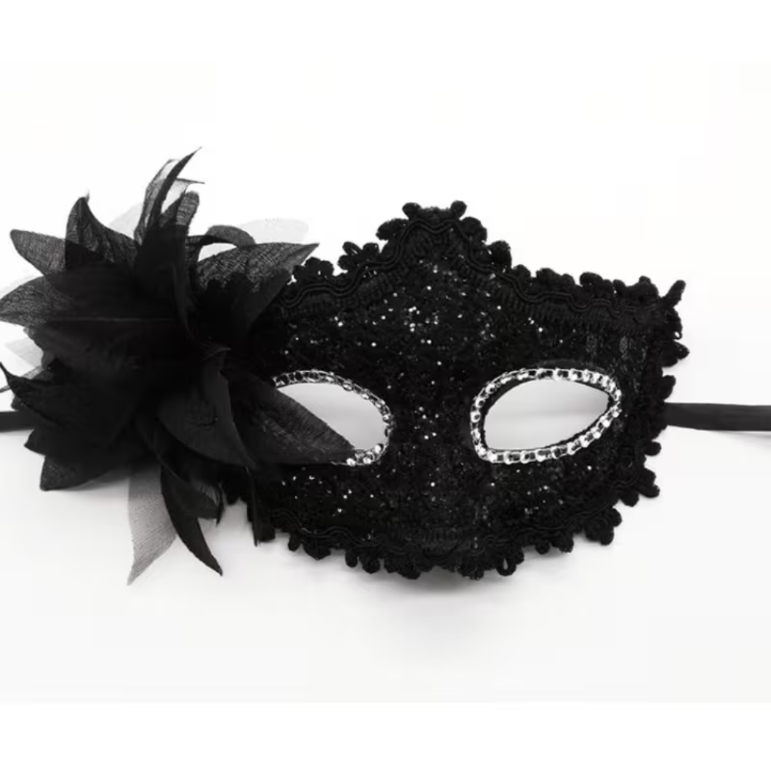 black Venetian-style masquerade eye mask