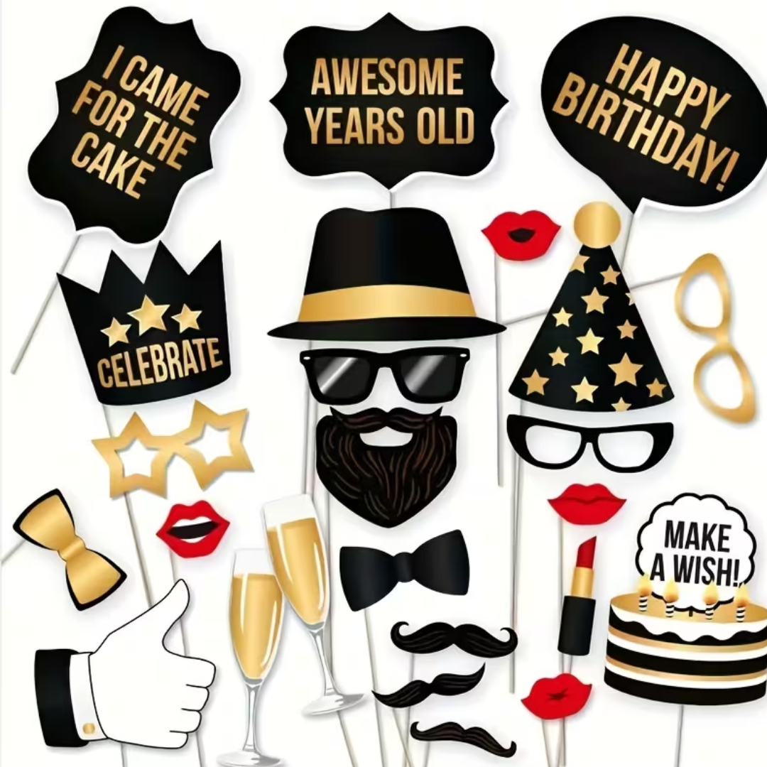 25pcs Birthday Photo booth Props