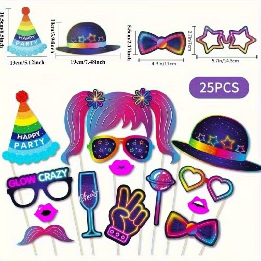 25pcs Birthday Party Photo Props