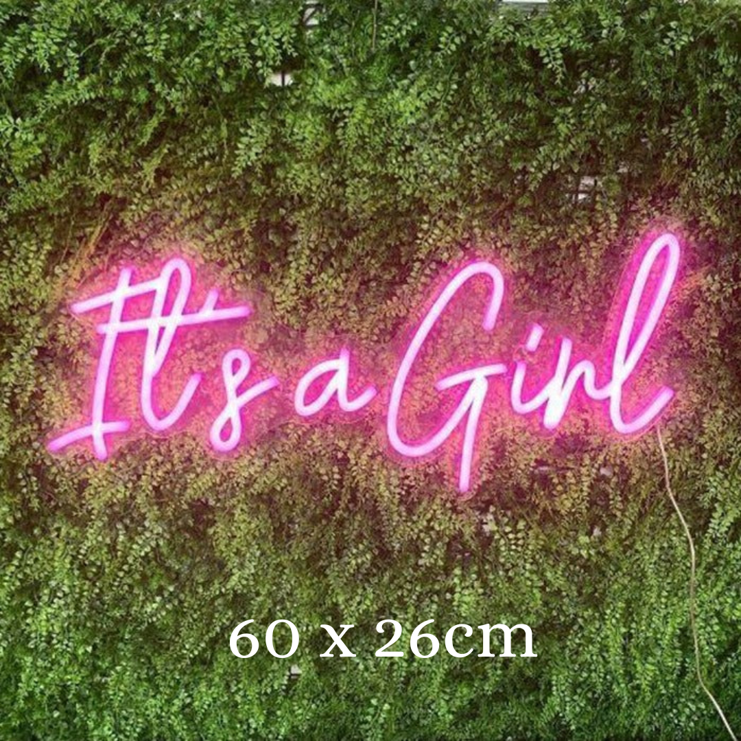 "It's a Girl" Pink Neon Led Sign - 60 x 26cm for rent