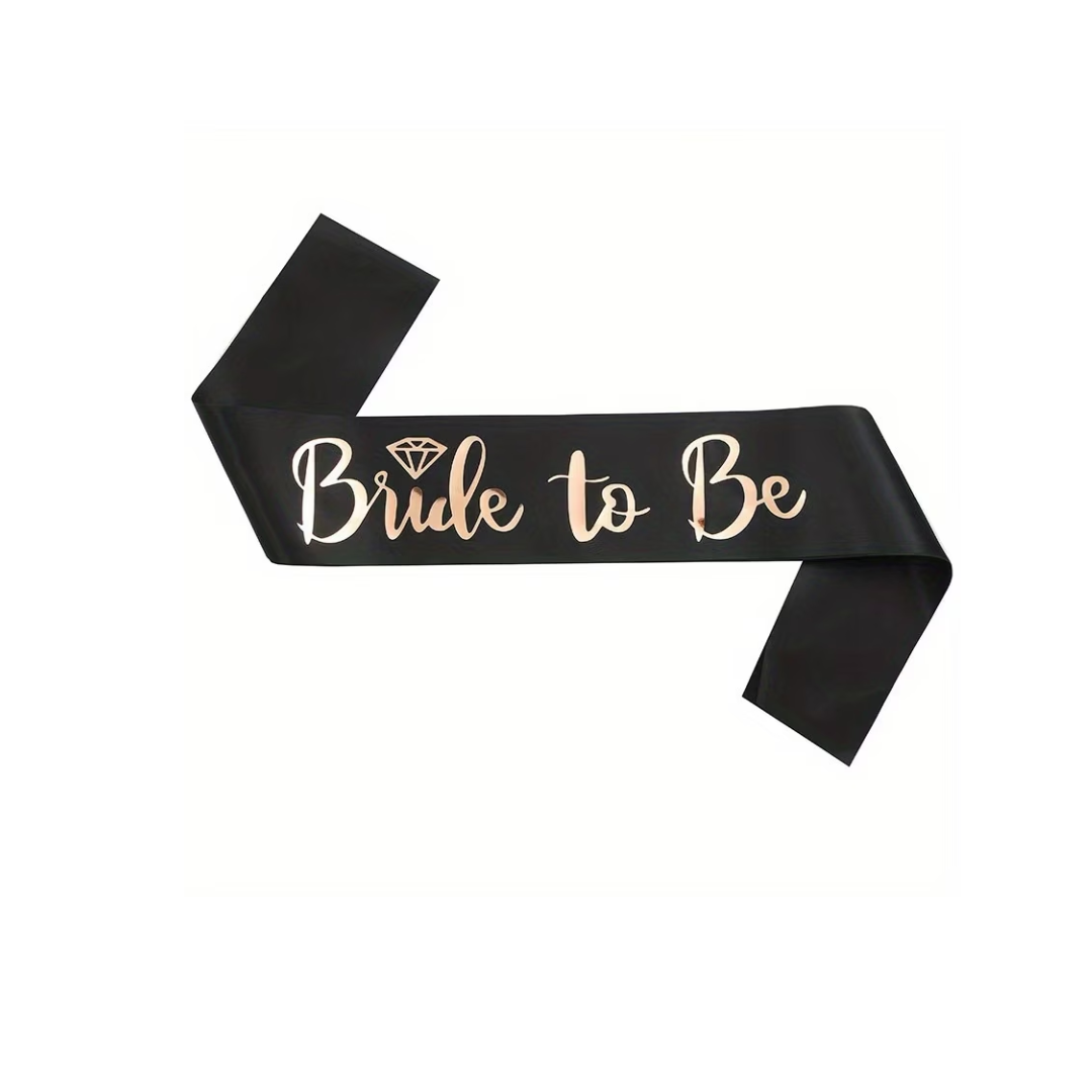 Black and Rose gold Bride to be Sash