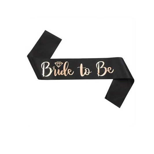 Black and Rose gold Bride to be Sash