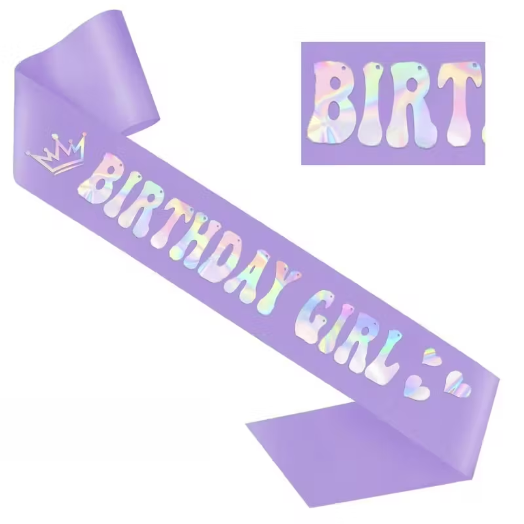 Purple Birthday Girl Sash
