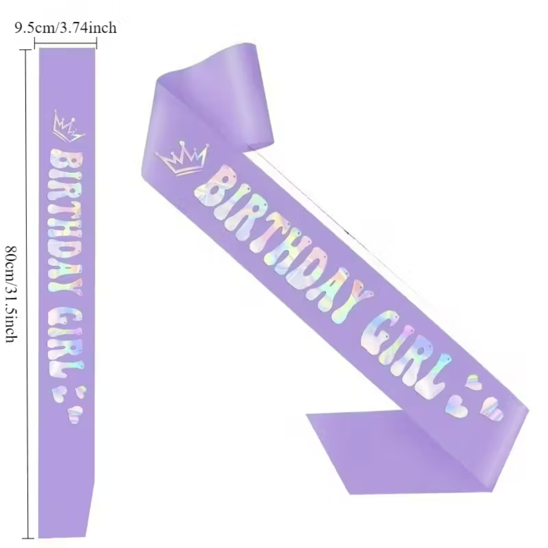 Purple Birthday Girl Sash
