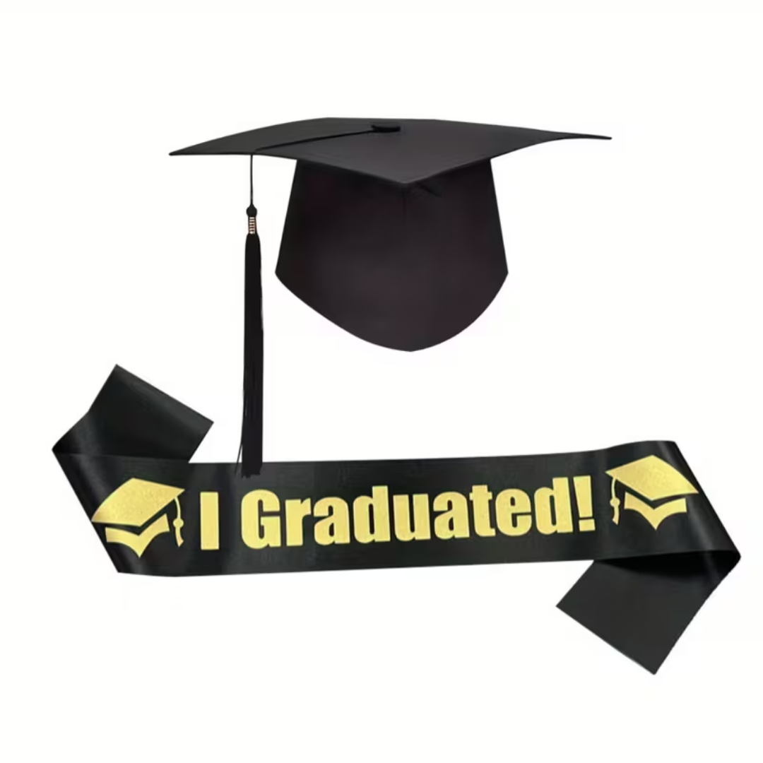 2pcs Graduation Cap and Sash