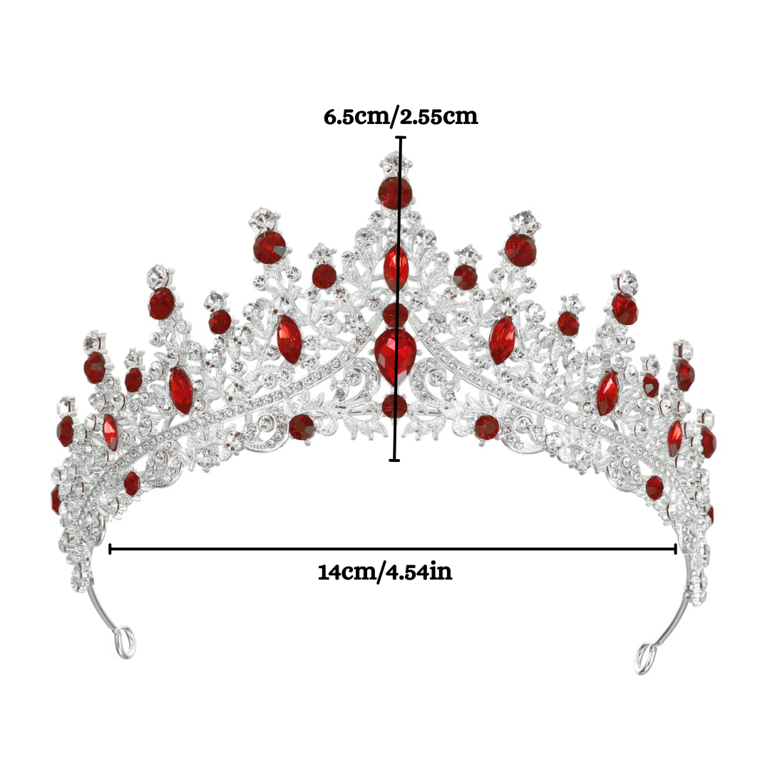 Silver and Red Bridal Crown