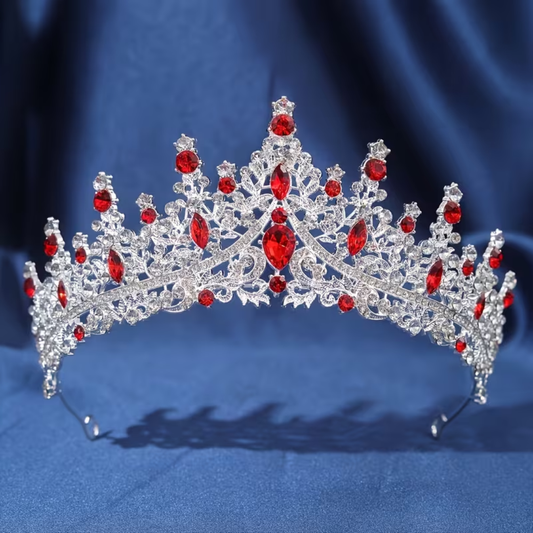 Silver and Red Bridal Crown