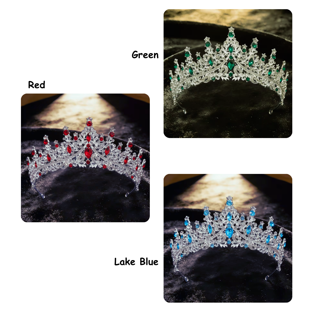 Silver Tone Sparkling Crystal Bridal Crown