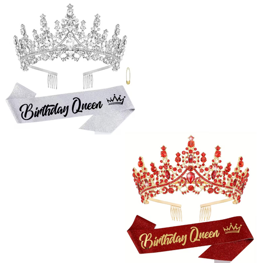 Birthday Queen Sash and Crown Set