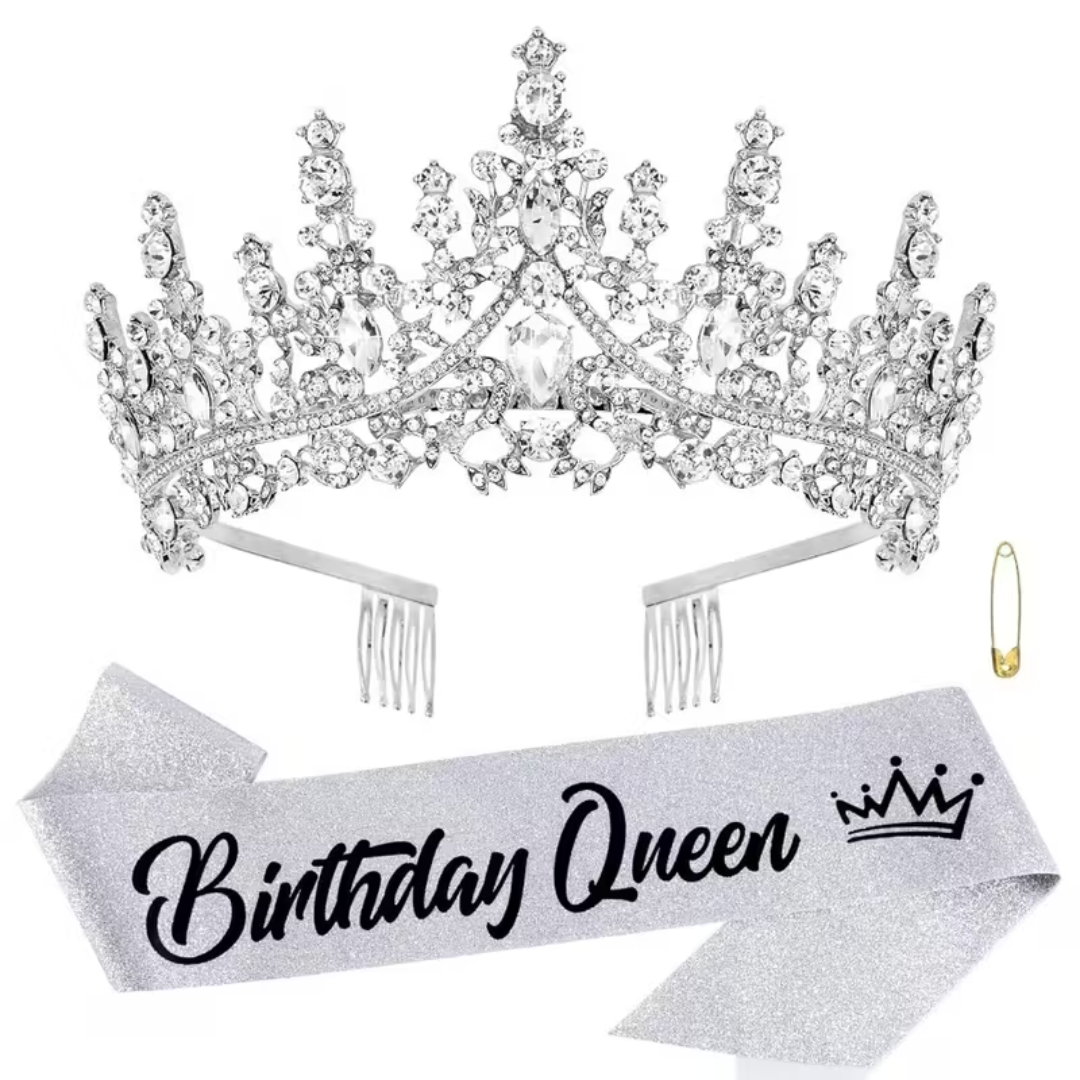 Birthday Queen Sash and Crown Set