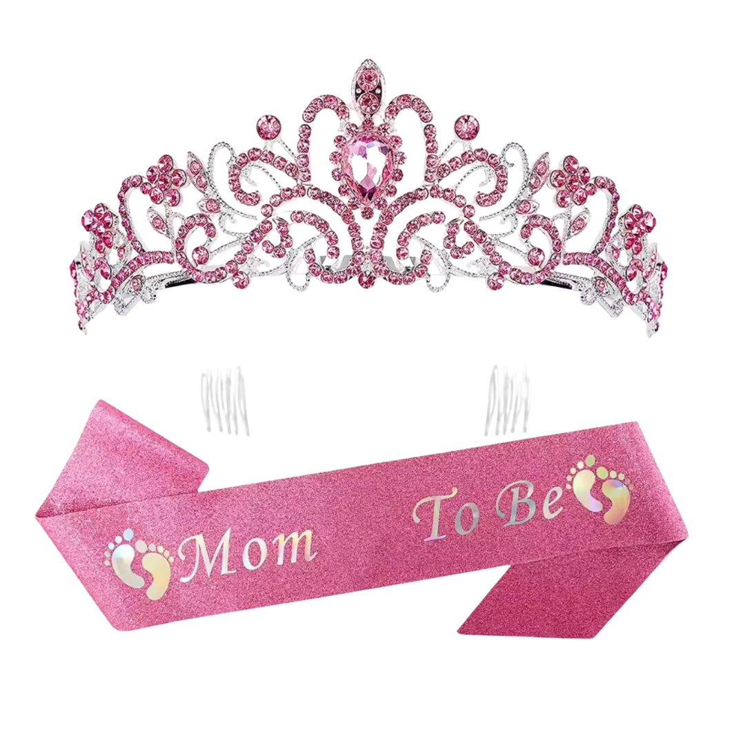 Baby Shower Mommy To Be, Mom To Be, Mummy To be Party Crown & Sash
