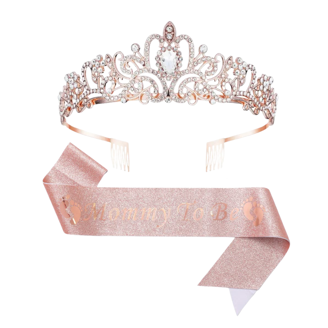 Baby Shower Mommy To Be, Mom To Be, Mummy To be Party Crown & Sash