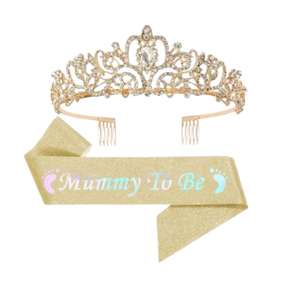 Baby Shower Mommy To Be, Mom To Be, Mummy To be Party Crown & Sash